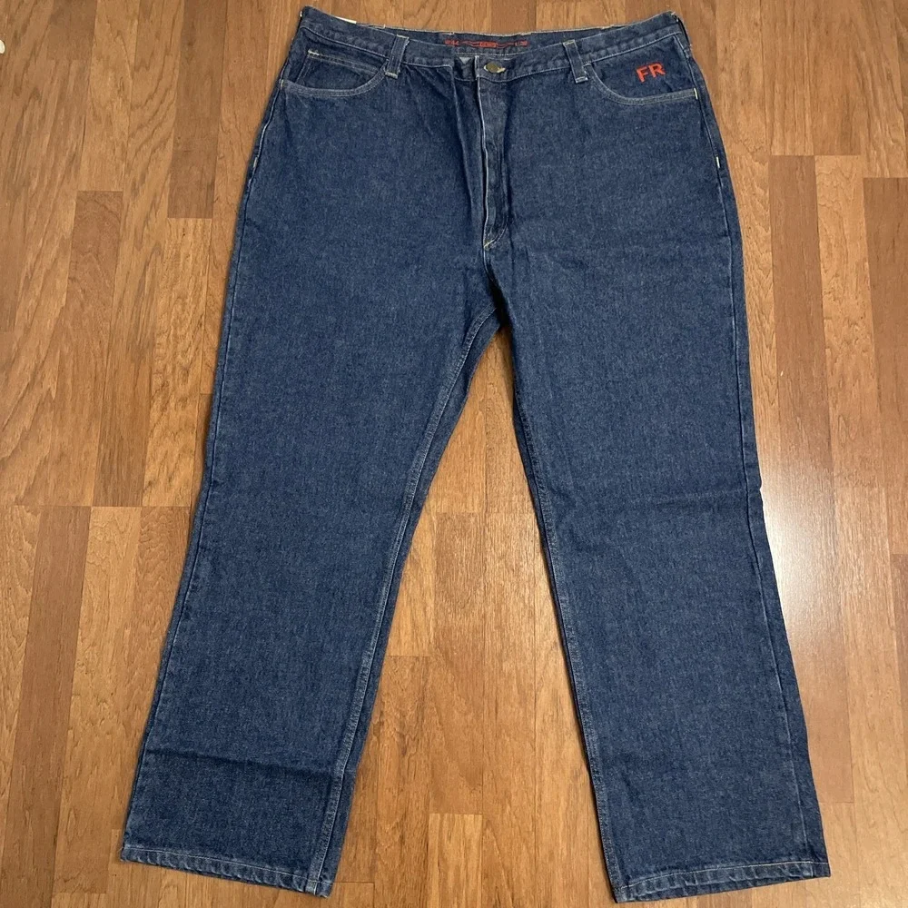 NOS Texas Jeans Mens 44x32 Relaxed Fit Fire Resistant Denim Pants Made In USA